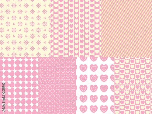 7 Vector Heart and Eyelet  Background Swatches