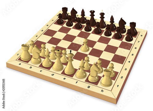 Start of the chess game, a first move