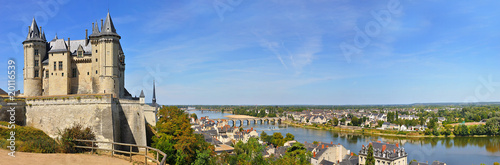 panorama the chateau at saumur on the banks of the river loire photo