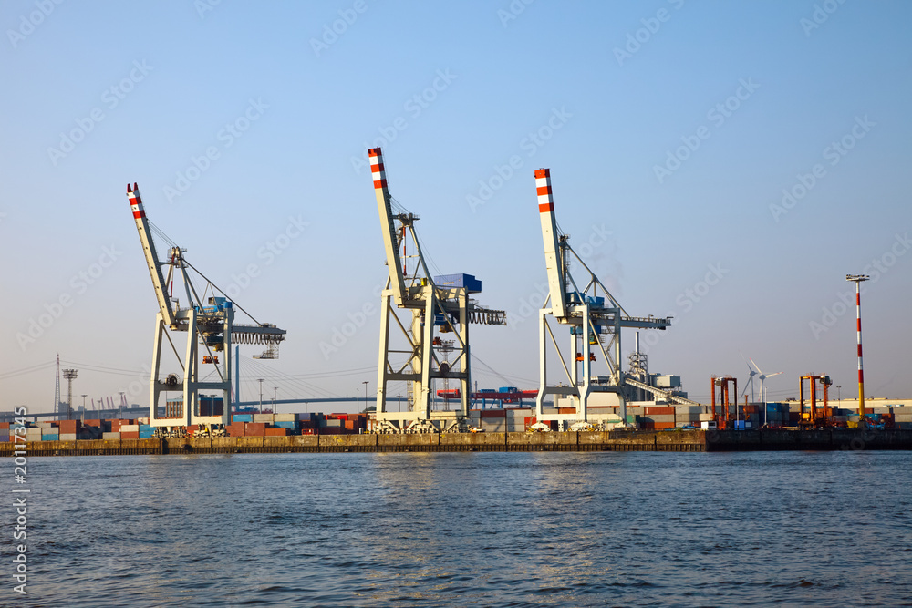 Cranes in Hamburg harbor