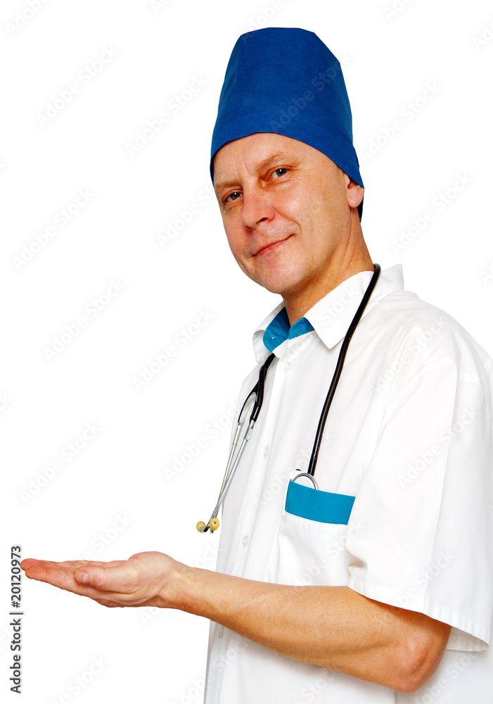 The doctor turned up with his hand, which can put the object. The doctor turned up with his hand, which can put the object.