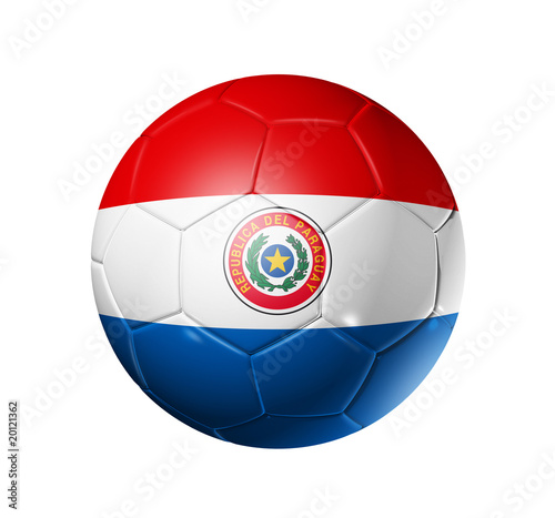 Soccer football ball with Paraguay flag