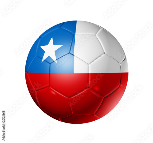 Soccer football ball with Chile flag