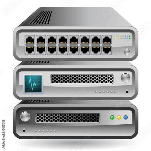 Network Equipment Icon. Network Router, Switch or Server.
