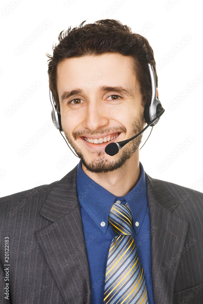 Young handsome customer service operator Young handsome customer service operator