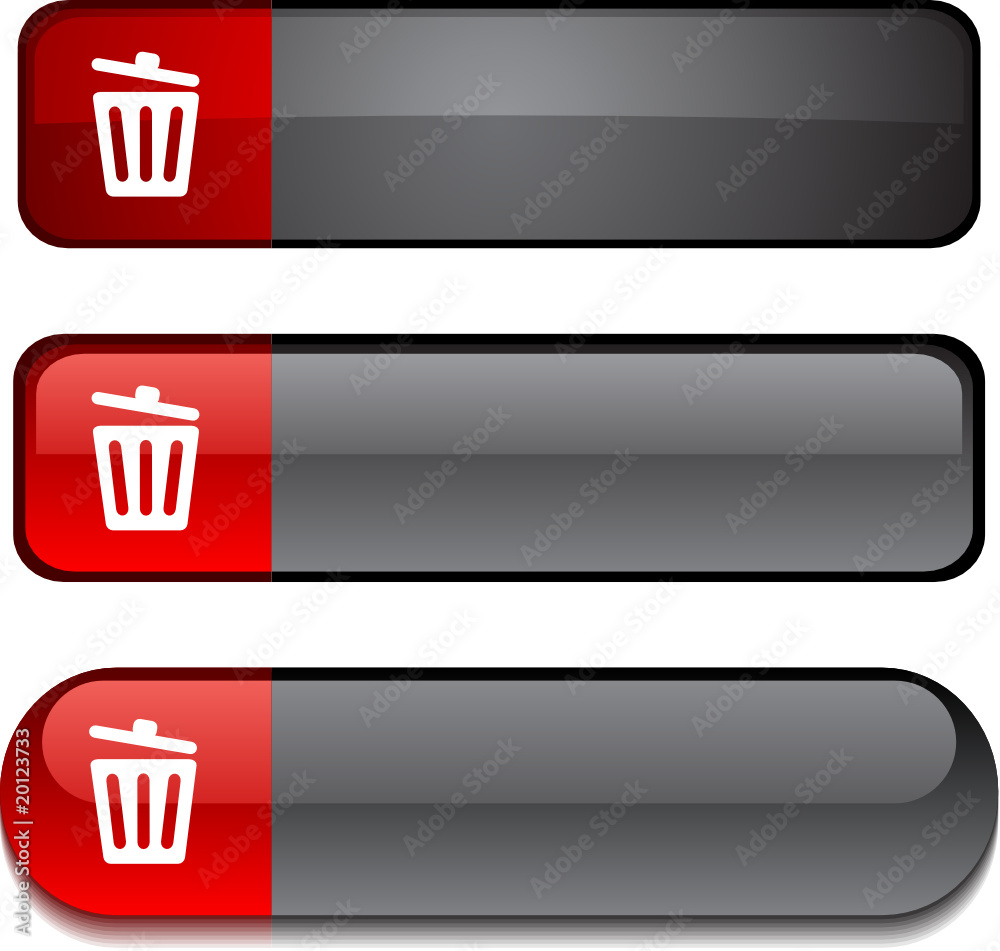Recycle bin web buttons. Vector illustration. Recycle bin web buttons. Vector illustration.