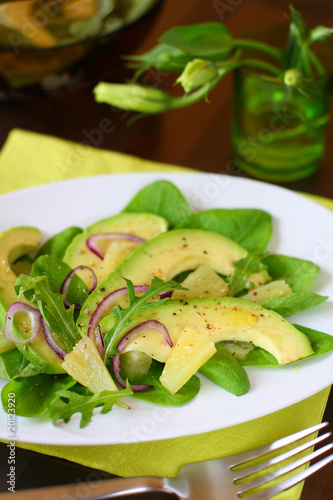 Avocado salad with pineapple