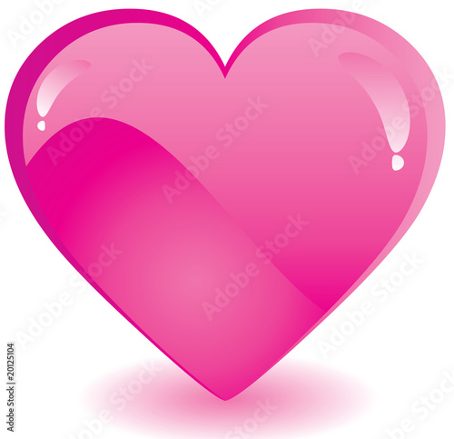 Pink Valentine heart, vector illustration