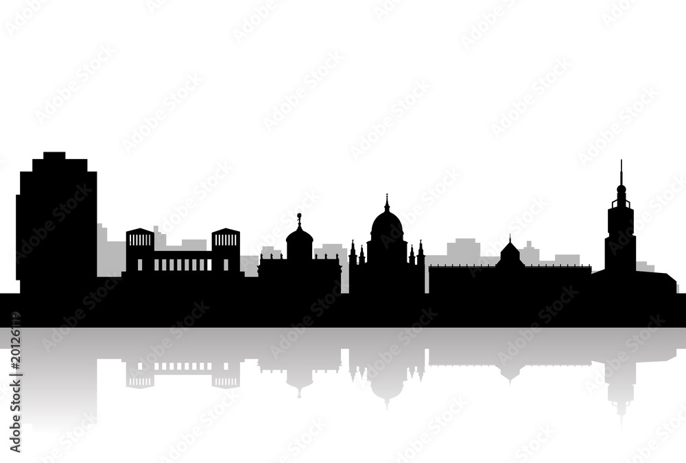 potsdam city skyline vector with landmarks
