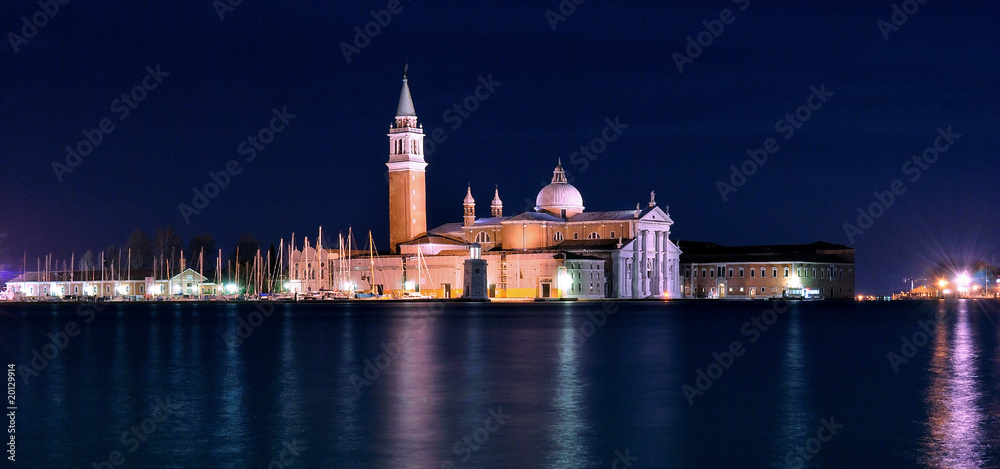 Venice church in the night