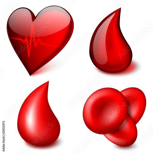 Medical vector icons, blood theme - EPS 10