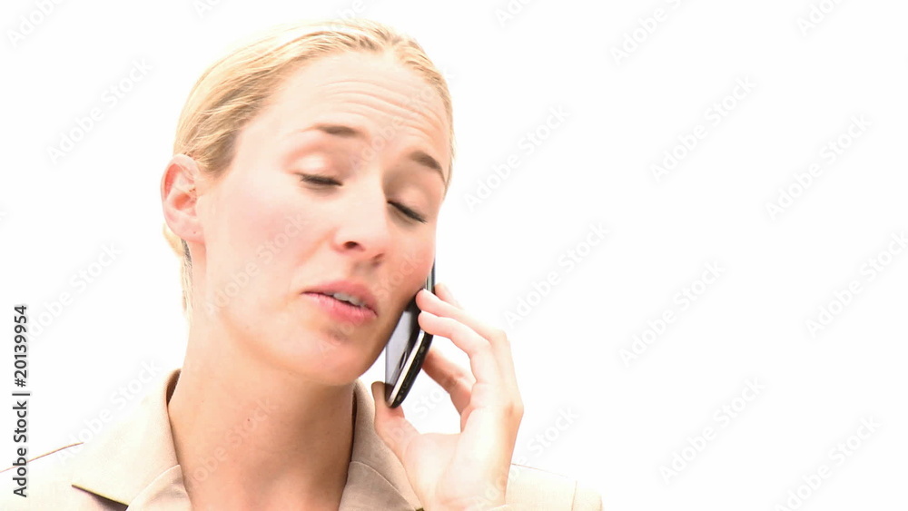 Portrait of a serious businesswoman on phone Portrait of a serious businesswoman on phone