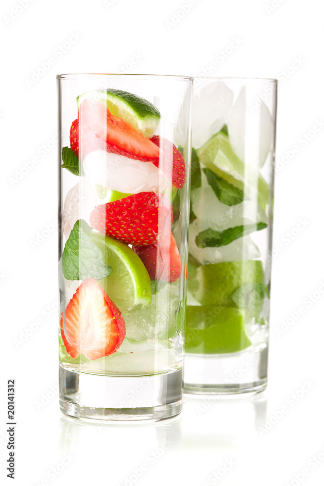 Cocktail collection: Strawberry and classic mojito Cocktail collection: Strawberry and classic mojito