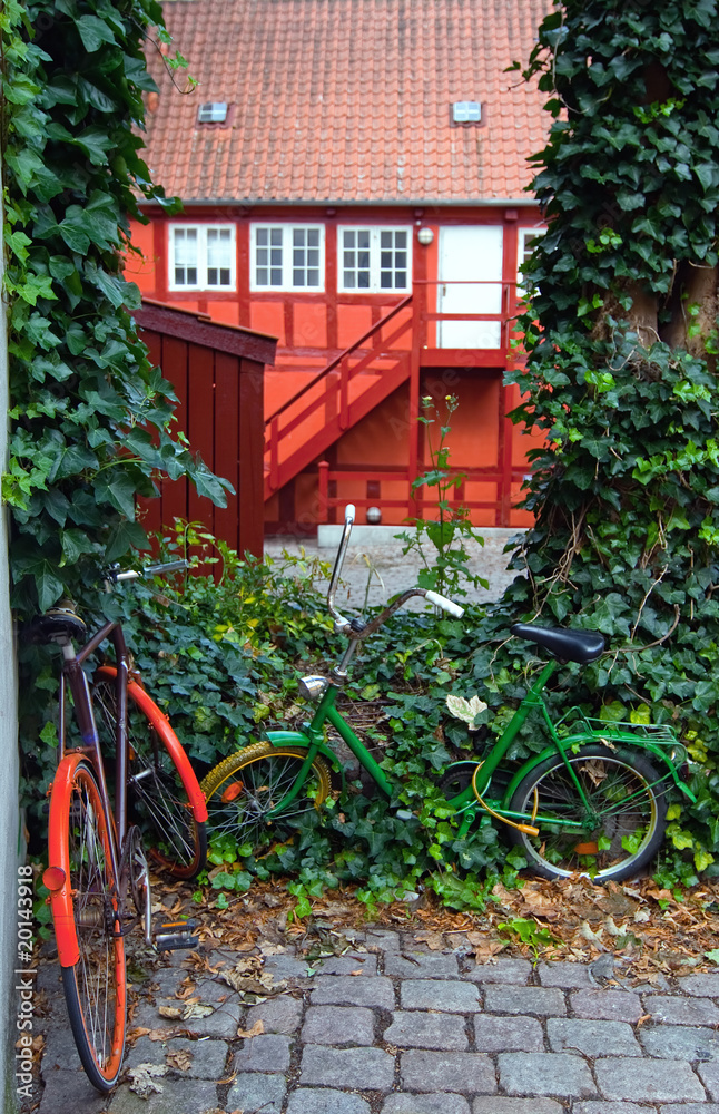 Old house and bikes