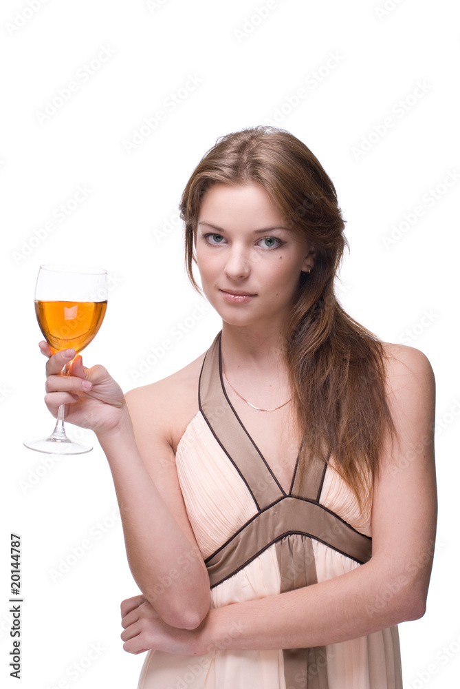 Closeup portrait of beautiful girl with glass of alcohol Closeup portrait of beautiful girl with glass of alcohol