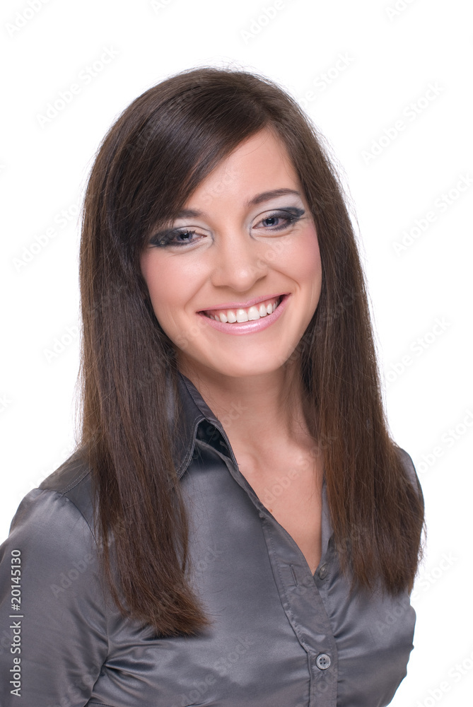 Close up portrait of young emotional business woman Close up portrait of young emotional business woman