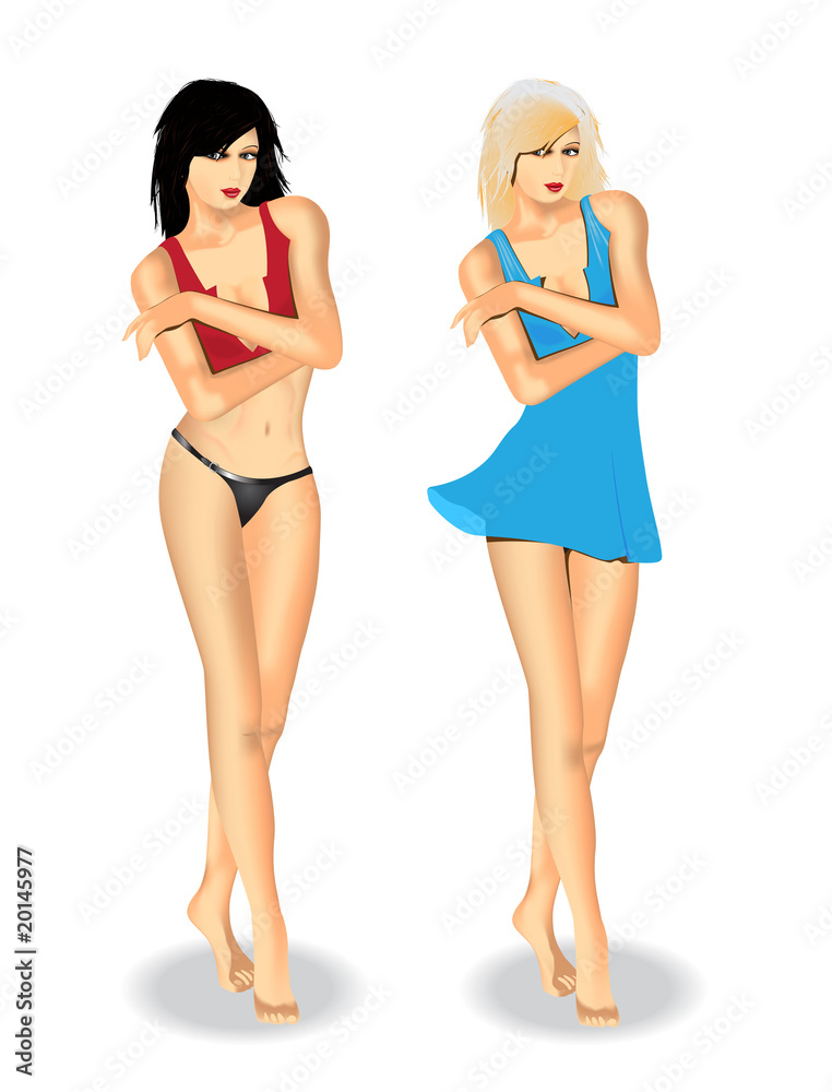 The vector beautiful girl on white a background The vector beautiful girl on white a background
