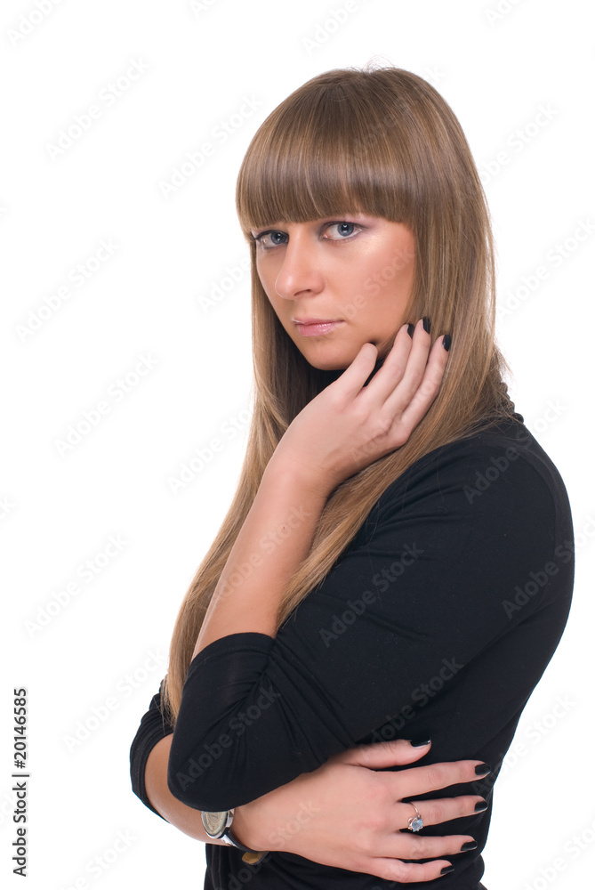 Close up portrait of young sure business woman Close up portrait of young sure business woman