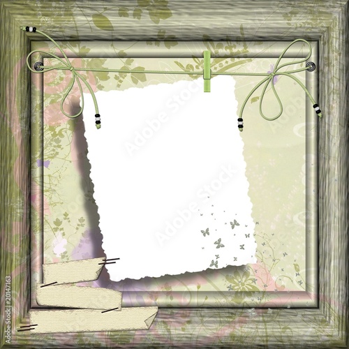 cadre enfantin kaki et rose