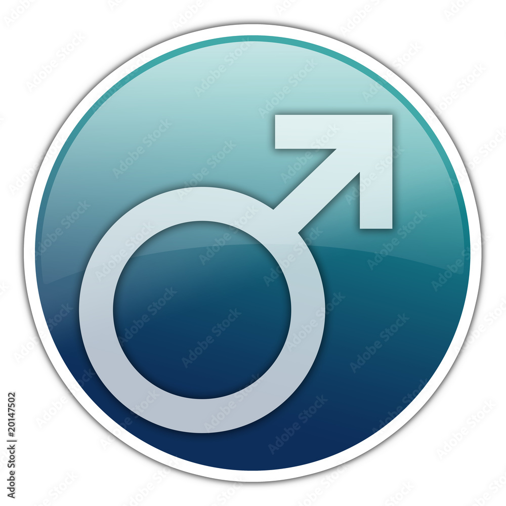 Round Sticker with Male Symbol Round Sticker with Male Symbol
