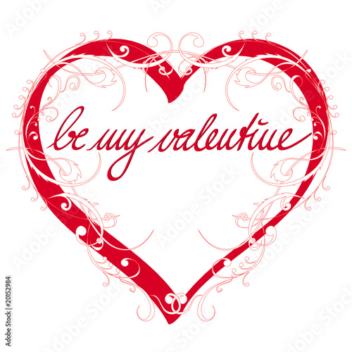 be my valentine-Herz mit Dekor