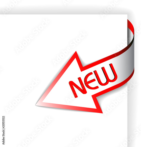 New red corner ribbon