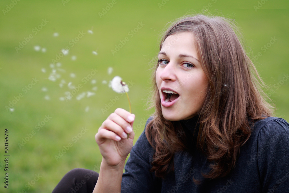Beautiful woman walking in park Beautiful woman walking in park