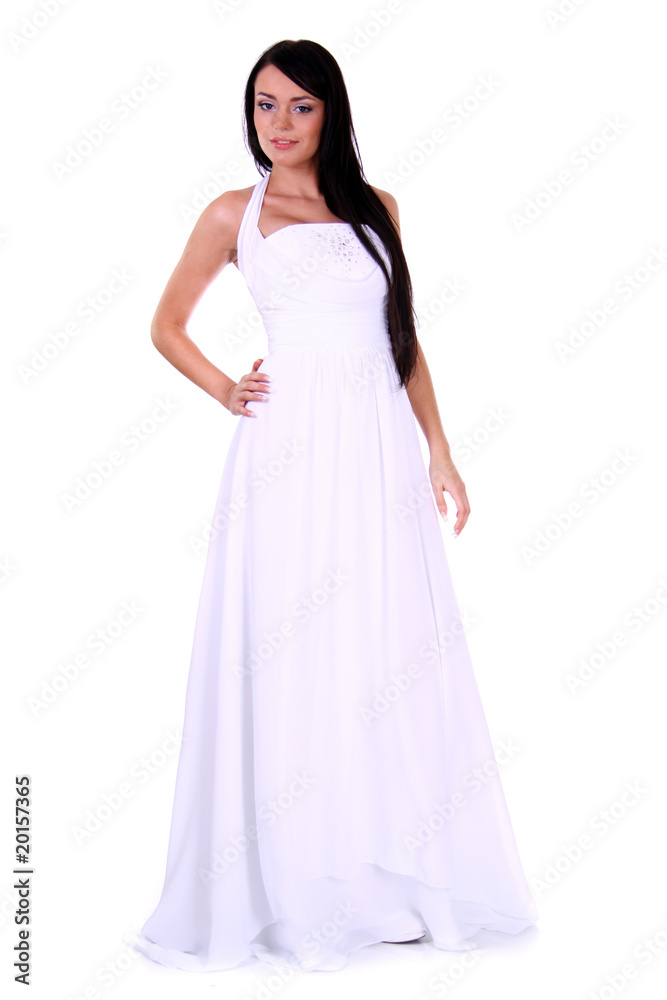 Full length of a beautiful young woman in wedding dress Full length of a beautiful young woman in wedding dress