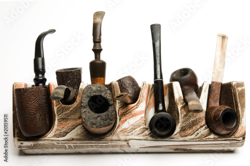 Obraz na płótnie pipe collection on modern pipe rack