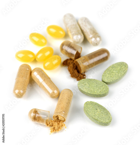 Obraz na płótnie Herbal supplement pills