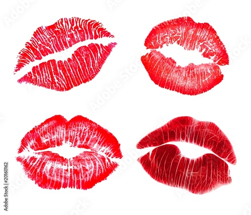 Red lip prints