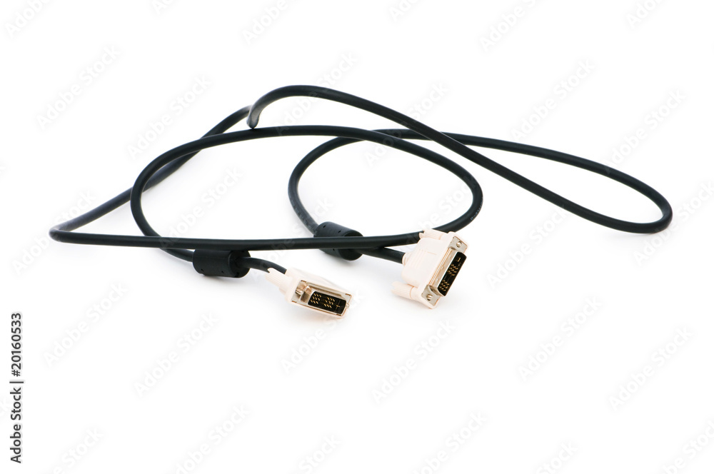 DVI cable isolated on the white background DVI cable isolated on the white background