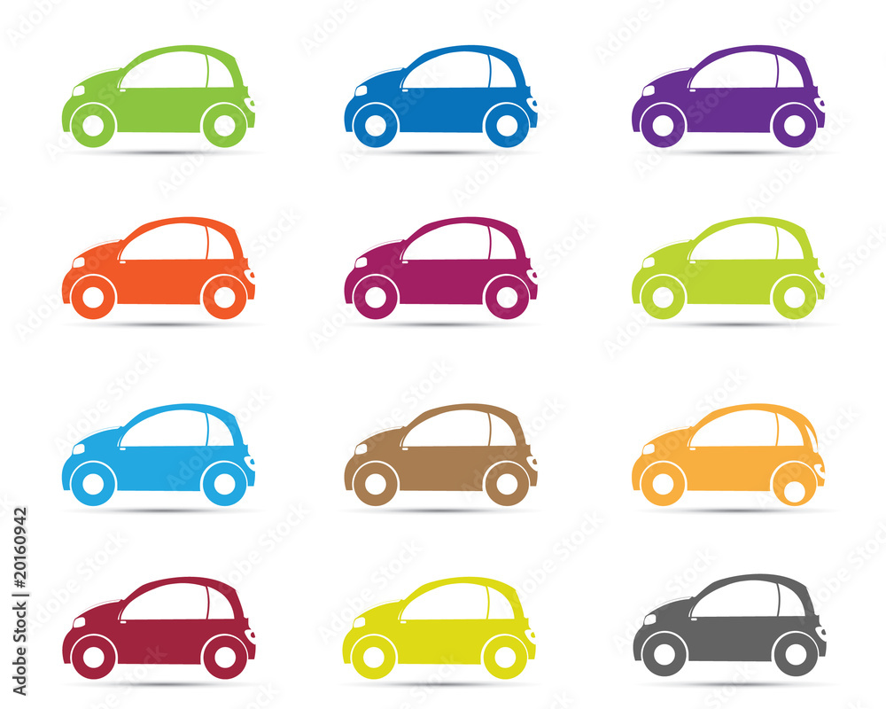 car silhouette in different color