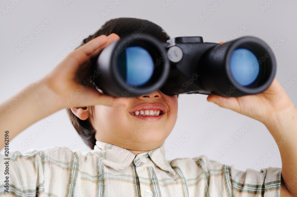 Boy with binoculars Boy with binoculars