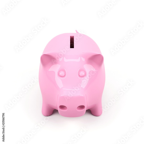 Piggy bank on a white background.