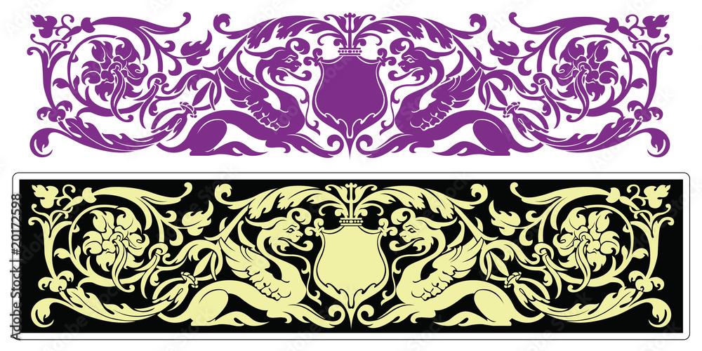 Fototapeta premium Vector Historic Abstract Ornament (Hand drawing)