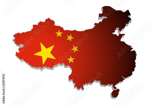 China Karte 3D Flagge