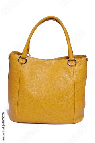 Yellow leather woman bag