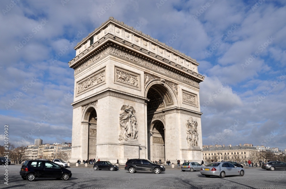 The Arc de triomphe in Paris