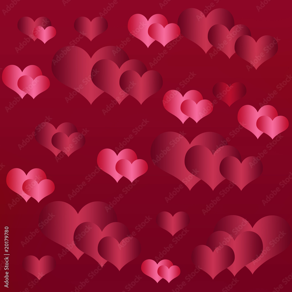 Love,romantic,red background with cute hearts