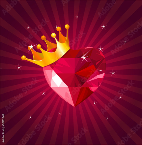 Valentine card with crystal heart