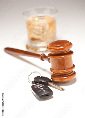 Gavel, Alcoholic Drink & Car Keys photo