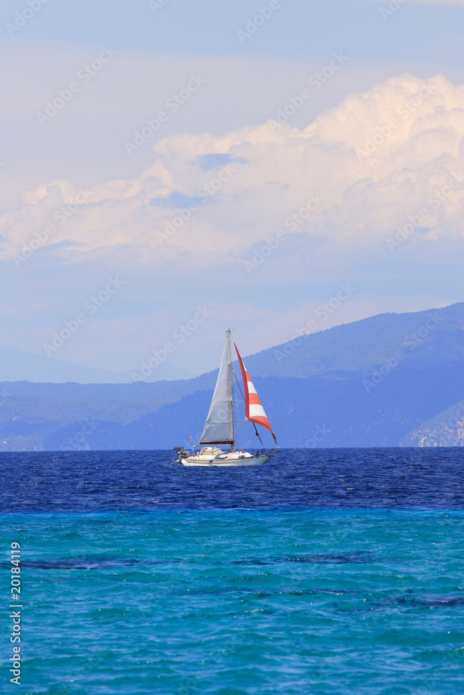 Fototapeta premium Sailing yacht in the Aegean