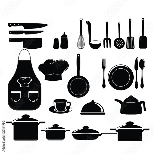 kitchen tools set silhouette