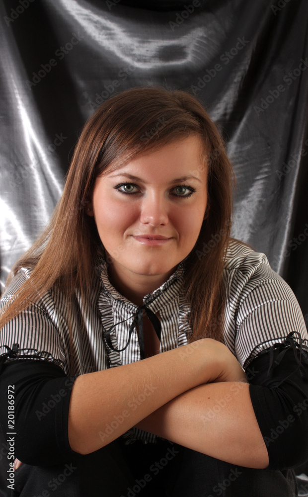 Obraz premium young beautiful woman, studio.