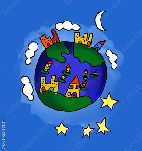 Blue Earth by a child