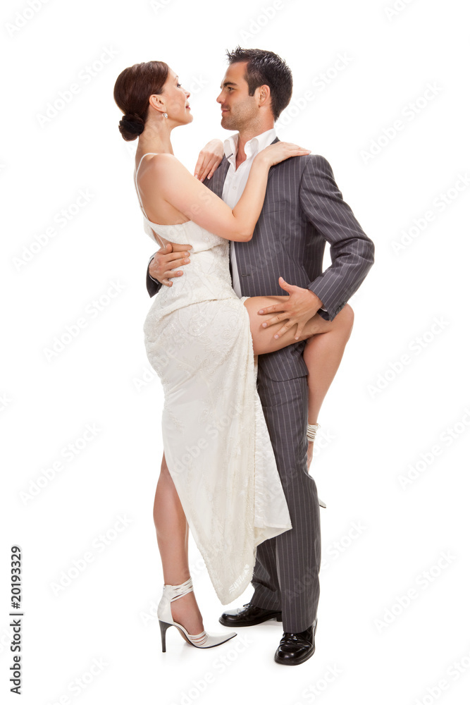 fashion couple dancing , studio shot fashion couple dancing , studio shot