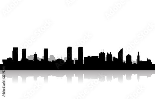 the hague future city skyline vector photo