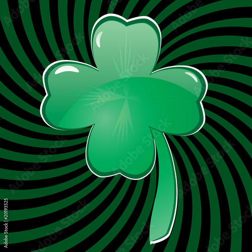 Glass clover for St. Patrick`s day, vector illustration