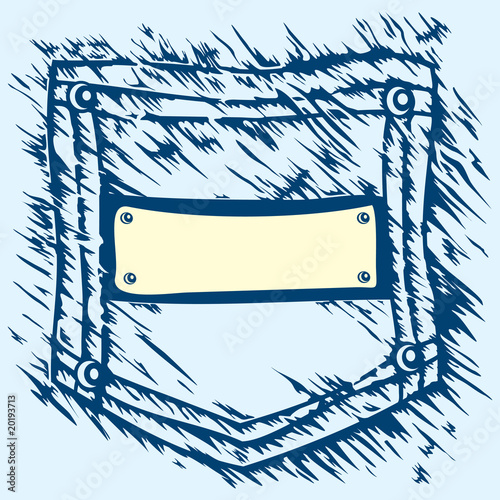 vector image of old jeans pocket